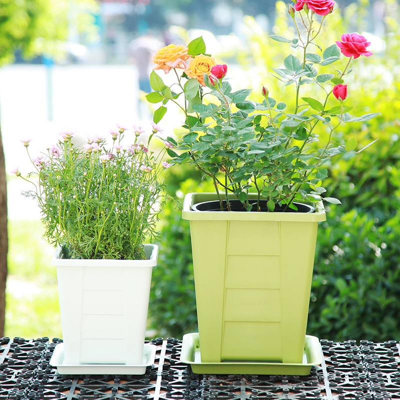 【直播福利】加厚方形树脂塑料花盆控根透气不加仑月季绿植方盆