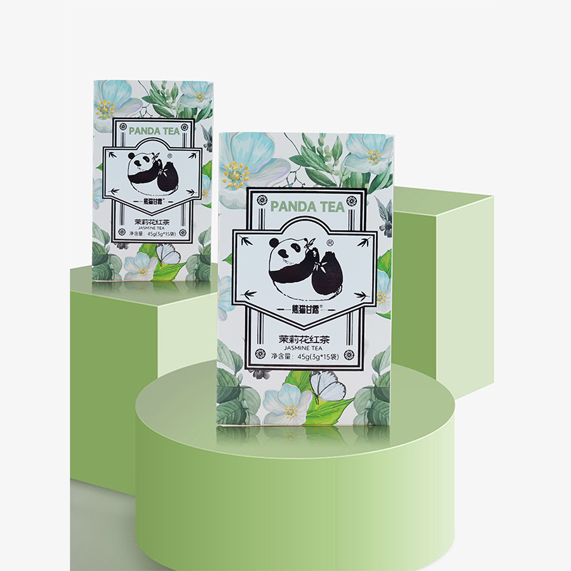 熊猫甘露熊猫甘露茉莉花红茶四川茶蒙顶山茶中小叶种工夫红茶茶叶