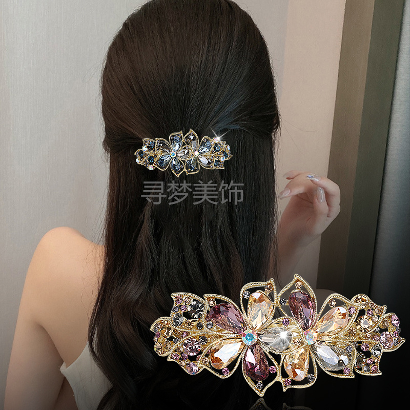 花朵发卡礼物气质妈妈发夹弹簧夹后脑勺马尾夹子夹头发夹子夹头发