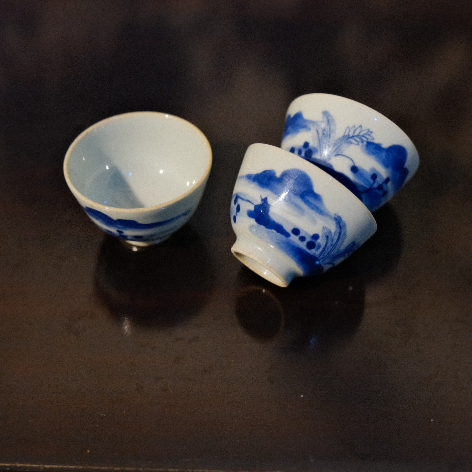 【隐山集】复刻若深珍藏青花杯柴烧（口径50mm 高32mm 容量 25cc）