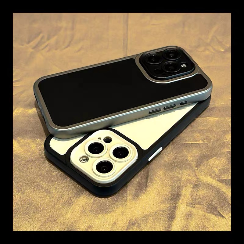 简约肤感撞色二合一iphone15promax手机壳苹果14pro/13全包12电镀