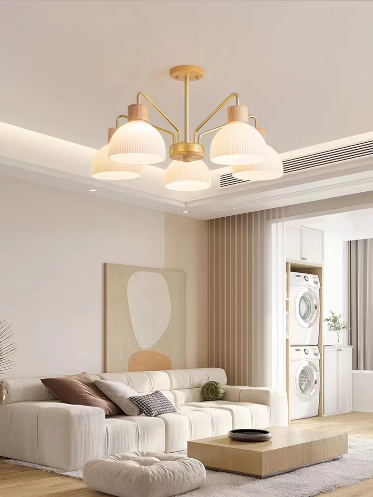 客厅吊顶北欧原木风餐桌吧台卧室书房简约吊灯主卧室家用大气餐厅