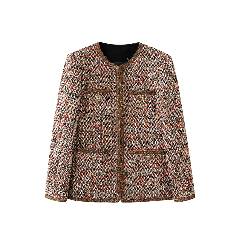 鹅绒-【红日】7086小香风羽绒外套气质洋气百搭时尚秋冬复古外套