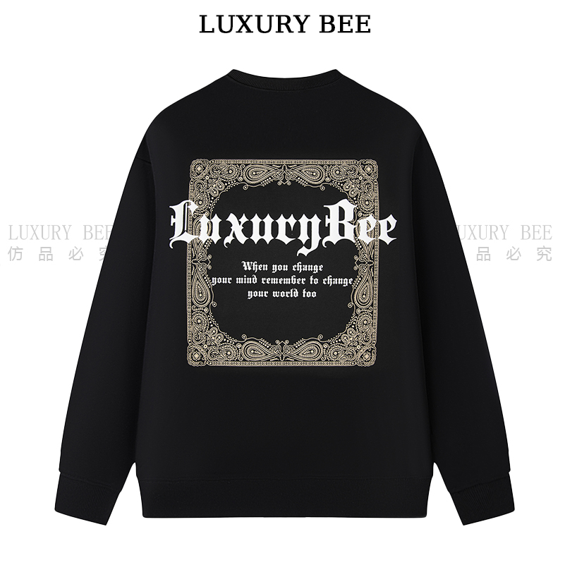 现货 Luxury Bee【鎏金腰果花】极简风卫衣2025新款重磅男女同款