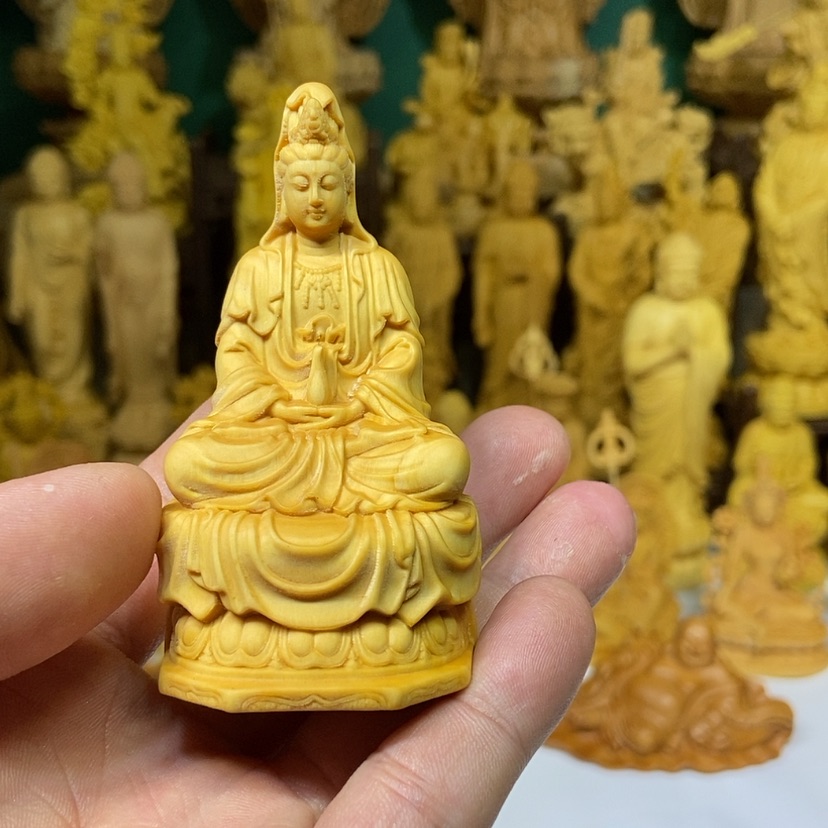 【闪购商品】黄杨木8公分观音