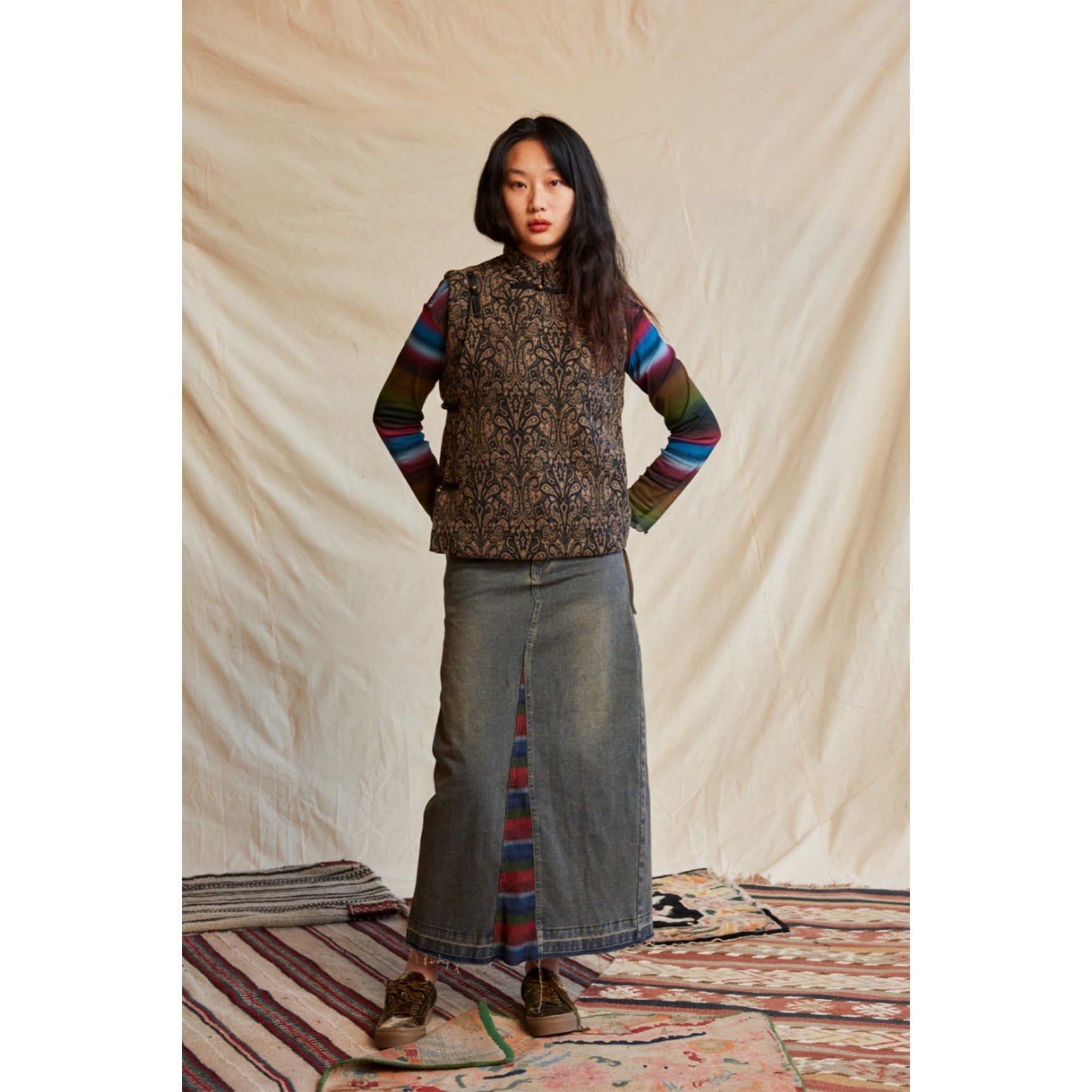 khawacan/卡娃坚 原创设计 民族风女款提花藏式马夹