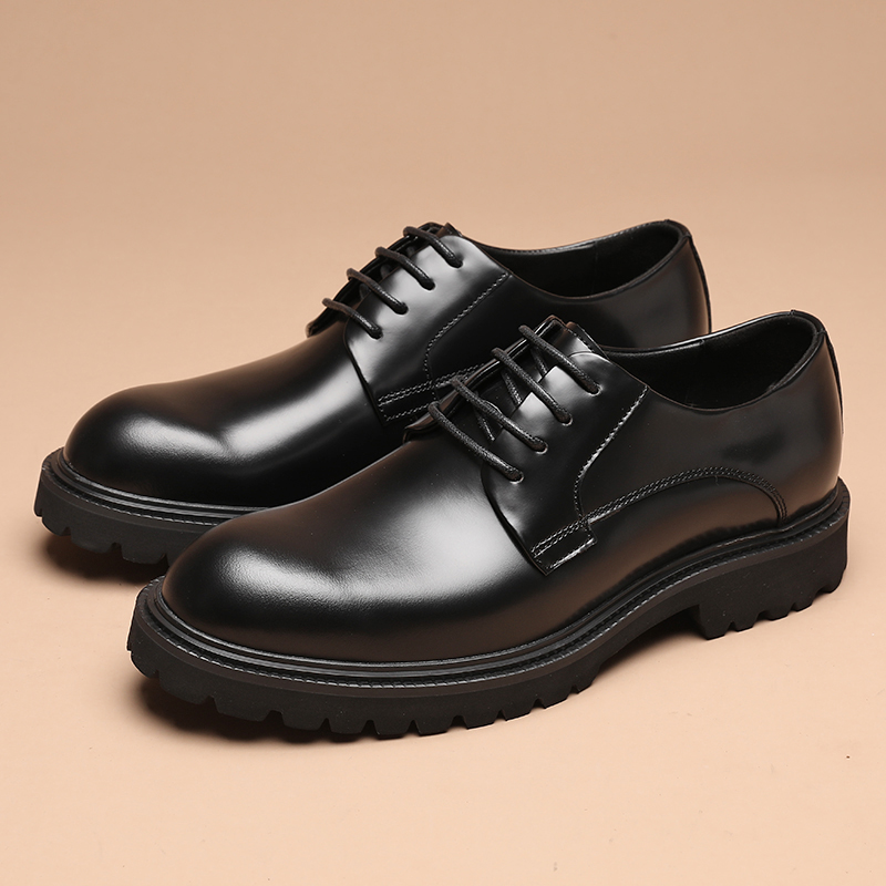 高级感通勤男士商务正装休闲皮鞋德比鞋新郎婚鞋真皮商务职场皮鞋