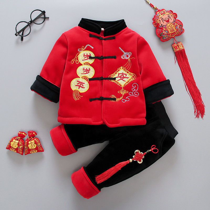【清水】男童童装女童拜年服小孩汉服婴儿周岁礼服套装宝宝新年喜庆