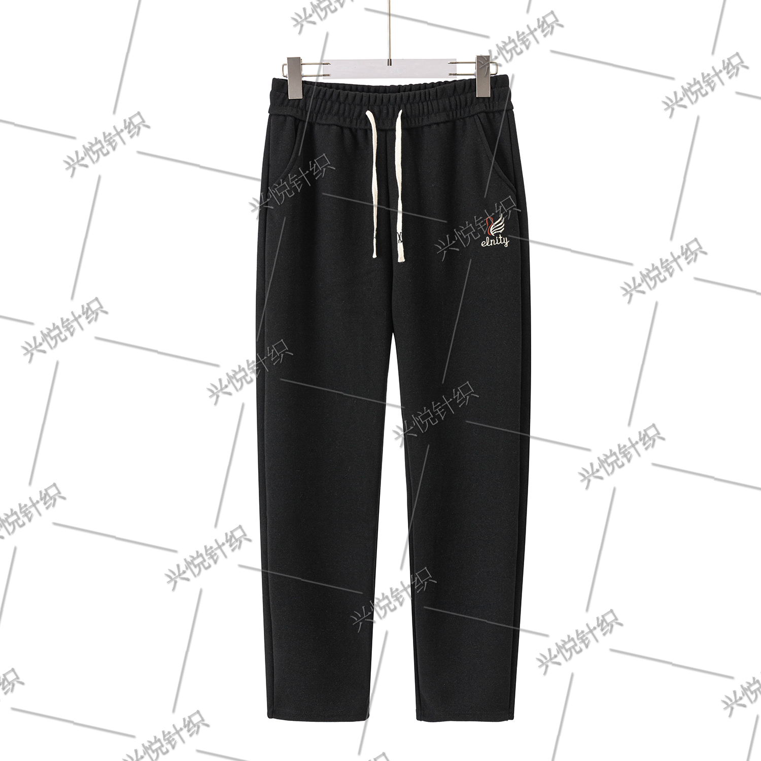 柜柜同款-秋季新款刺绣高腰显瘦宽松休闲直筒百搭小脚裤