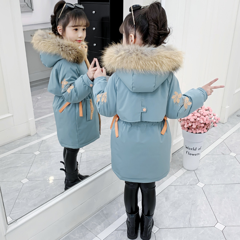 雅鹿女童加厚棉衣2023年冬装新款女孩棉袄冬季儿童装羽绒派克棉