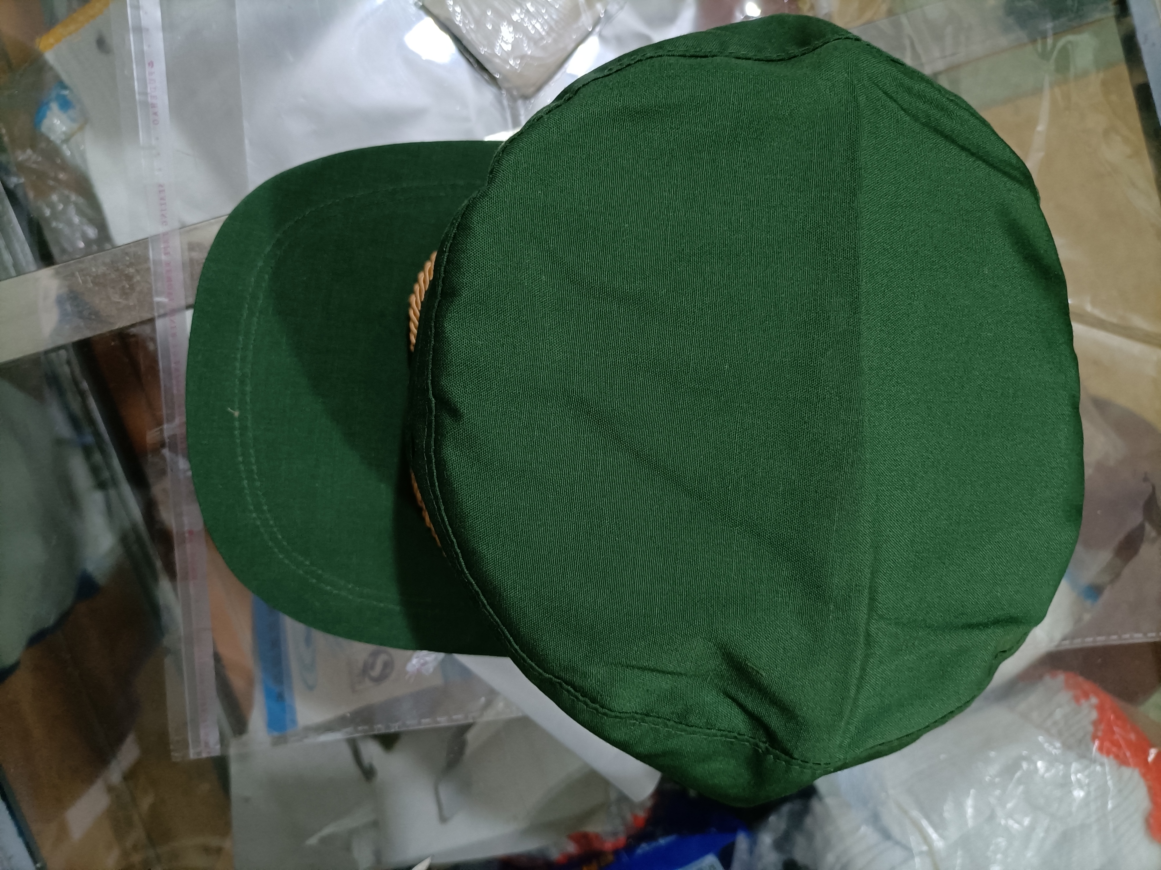 老式绿色的确良帽 夏太阳帽 工作帽（没有帽徽）