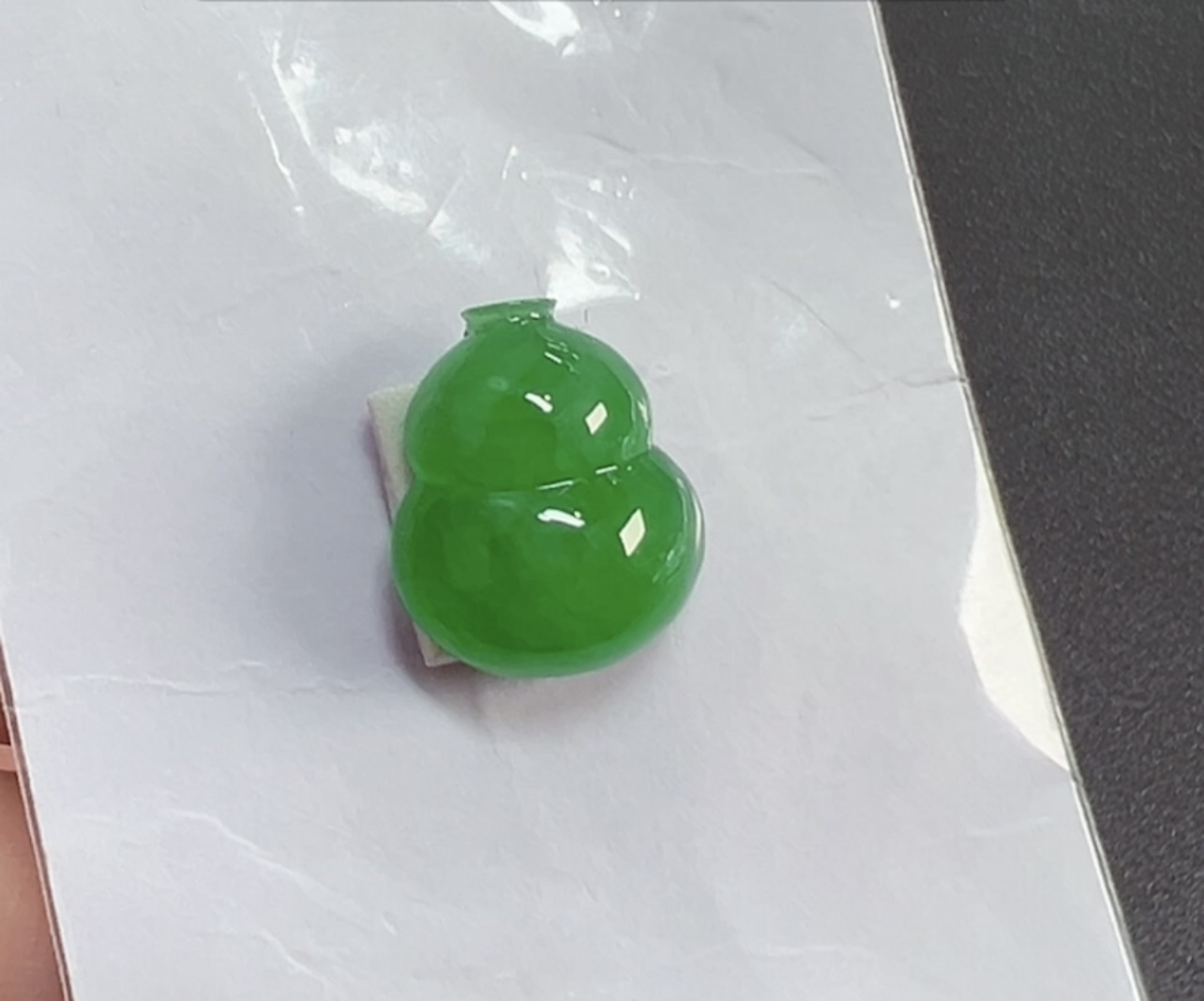 冰阳绿小而精致葫芦戒指锁骨链吊坠