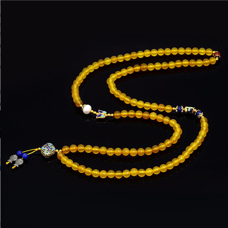 年年有余 黄玉髓多圈手链 玛瑙青金石珍珠手串礼物PL