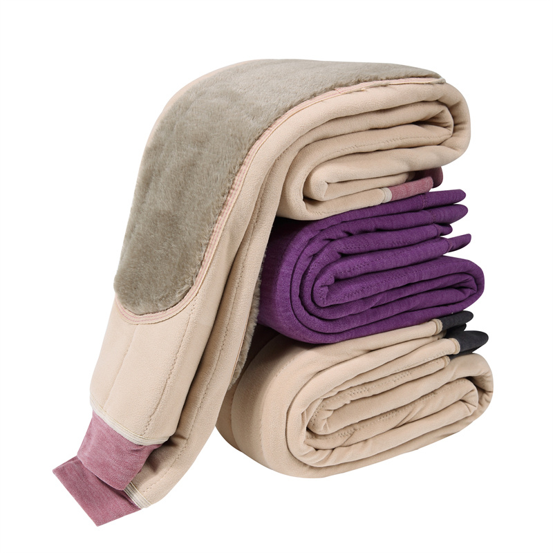 奶奶冬装加绒加厚保暖裤子妈妈装高腰打底裤女老年人护膝弹力棉裤