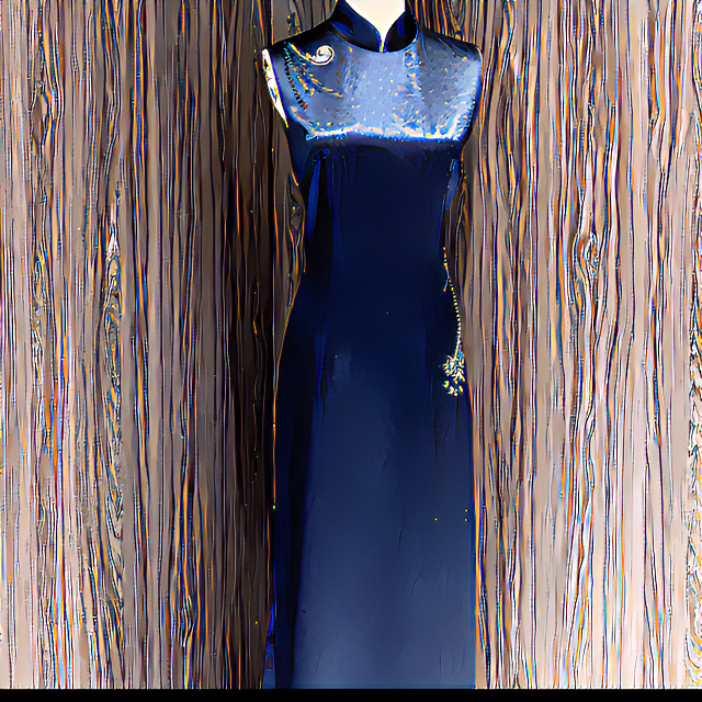 1213-53喜妈妈喜婆婆气质显瘦婚礼旗袍长款蓝色长裙