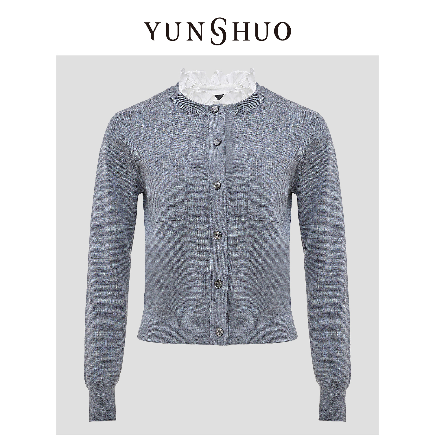 YUNSHUO允硕2024秋季新品百搭欧尼韩系简约气质针织外套729268