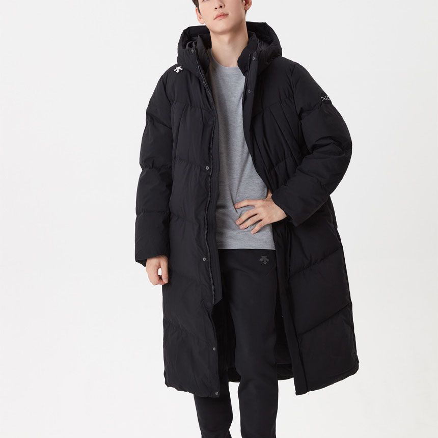 DESCENTE/迪桑特中长款连帽羽绒服男女冬季保暖外套SO323XDJ91