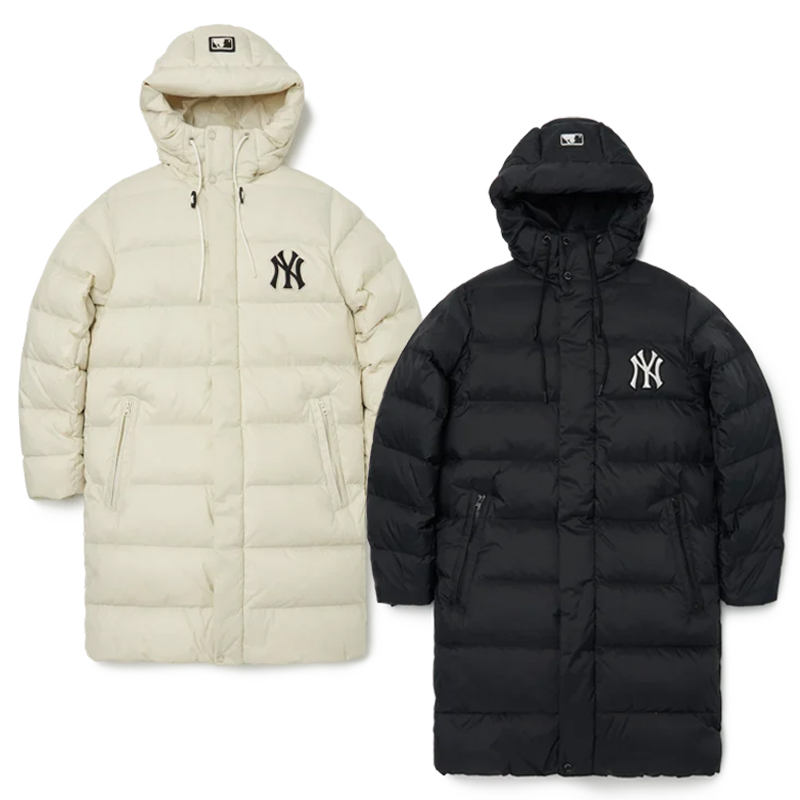 韩乐购【预售】MLB长款连帽羽绒服男女休闲保暖鸭绒外套3ADJB0326