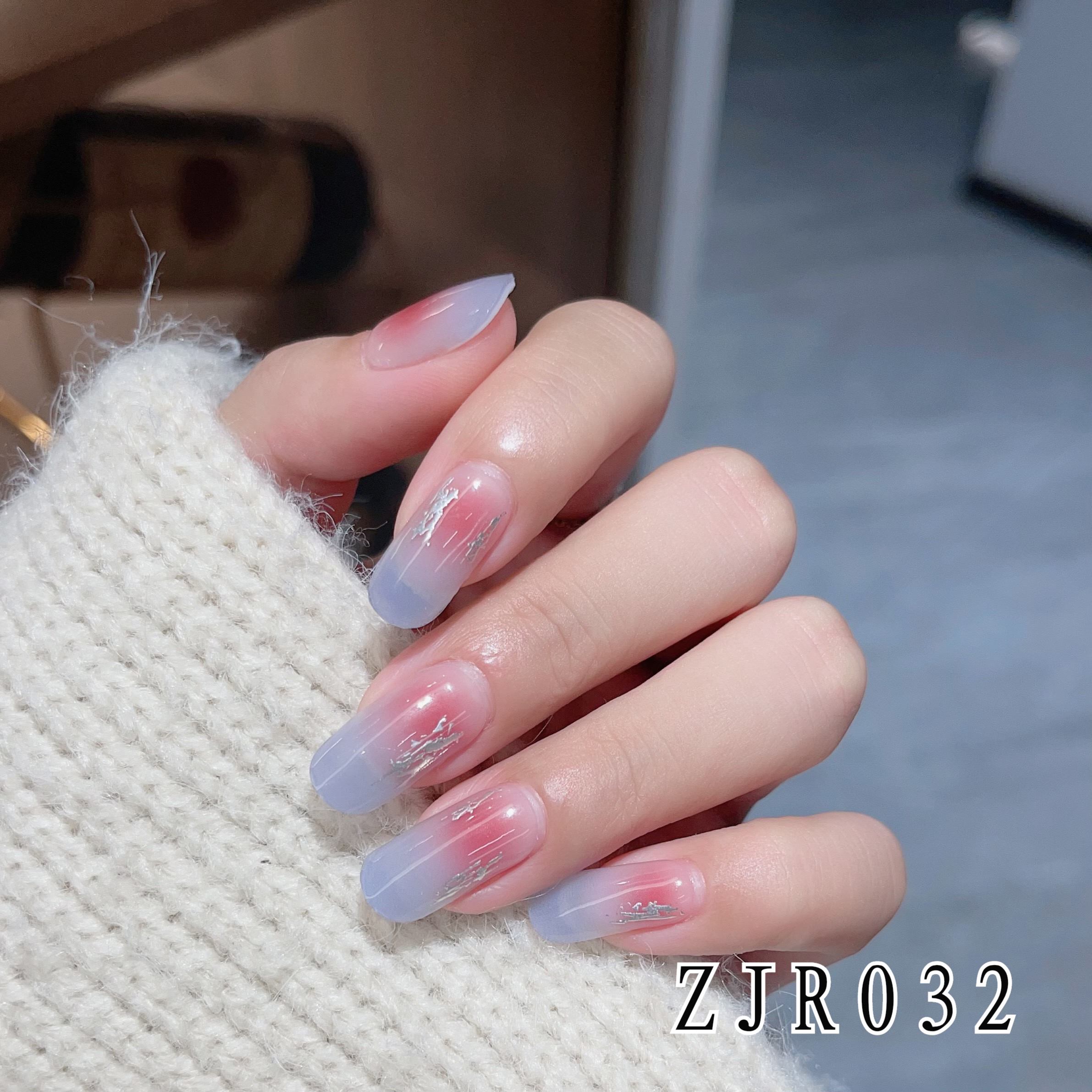 【烤灯变硬】032号～海蓝冰川 半固化凝胶美甲贴