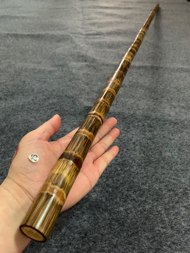 精品天然实心金丝竹武术棍登山杖拐杖把玩件