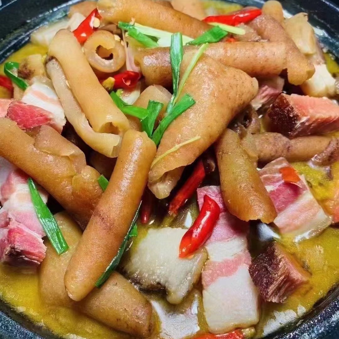 【烧洗腊猪皮】湖北特产恩施土家特产腊猪皮云南四川重庆柴火猪皮