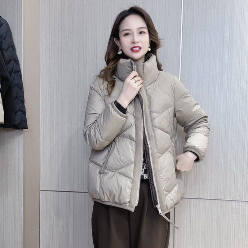 江红爆款羽绒服女短款2023年冬季新款高档大码时尚洋气保暖白鸭