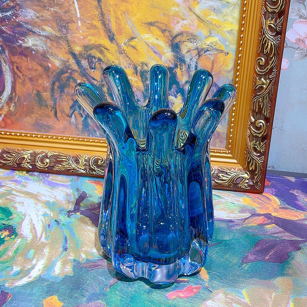 高透琉璃八爪鱼花瓶高级感插花客厅高档网红花瓶