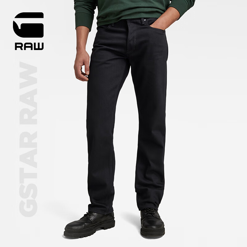 G-STAR RAW弹力Mosa春秋男款12.4oz舒适右斜纹直筒牛仔裤潮D23692
