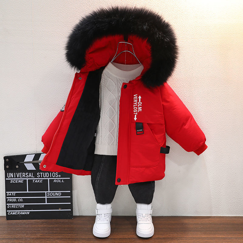 童装男童中长款棉服儿童冬装棉衣2023时尚冬季新款中大童韩版洋气