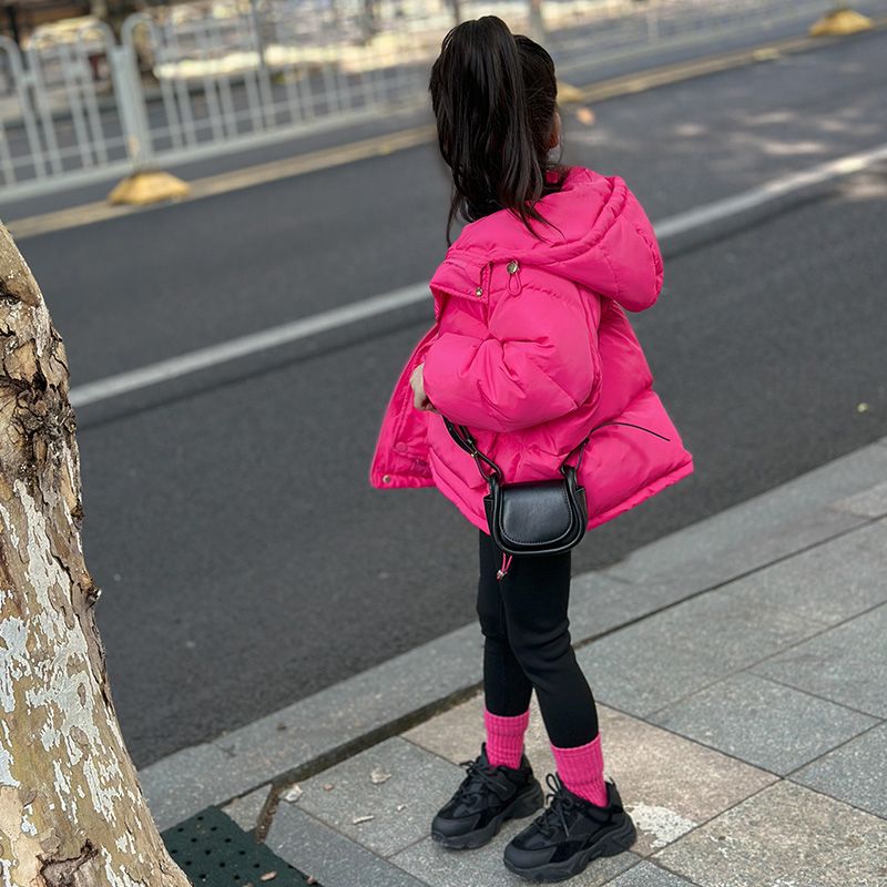 女童2023年新款棉服冬加厚韩版收腰棉衣小女孩保暖冬装新年外套潮
