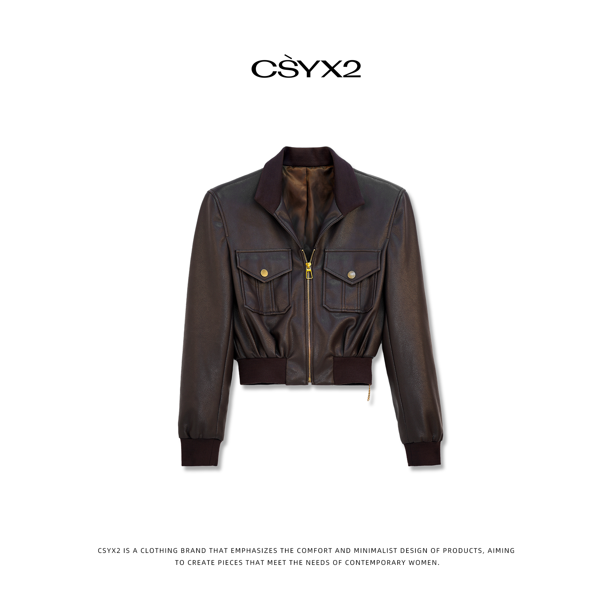 CsyX2-秋冬时尚短款显瘦皮衣 S10638