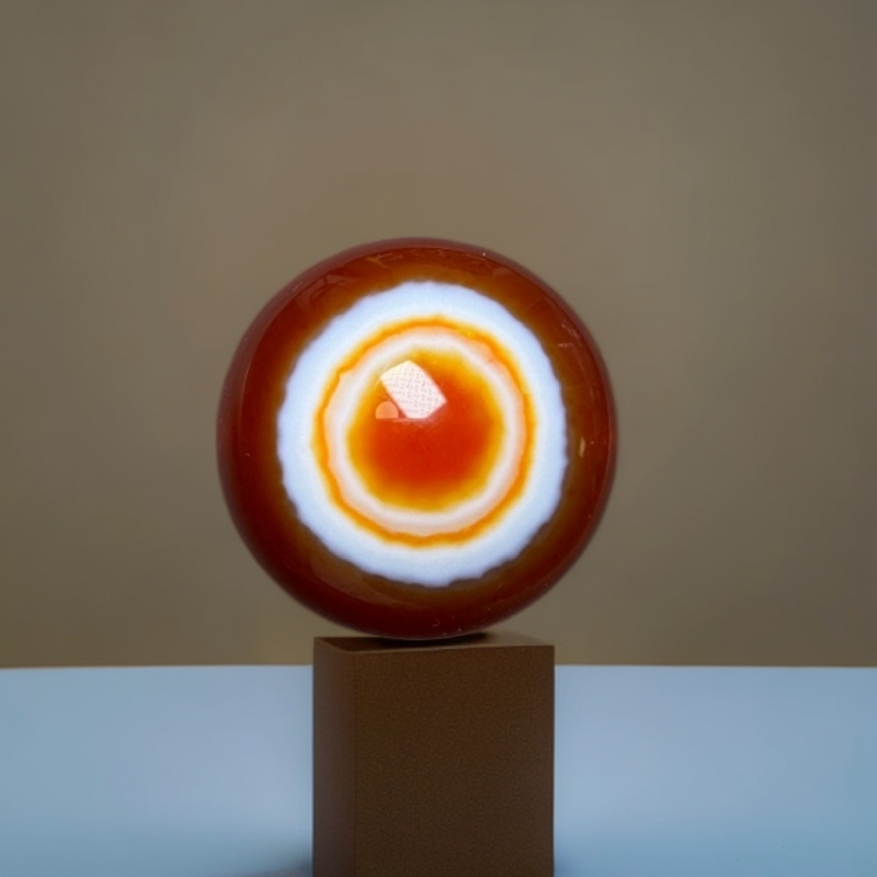 天然缠丝玛瑙羊板眼 红色 双面眼 尺寸28.9✖️16.9mm 发裸珠