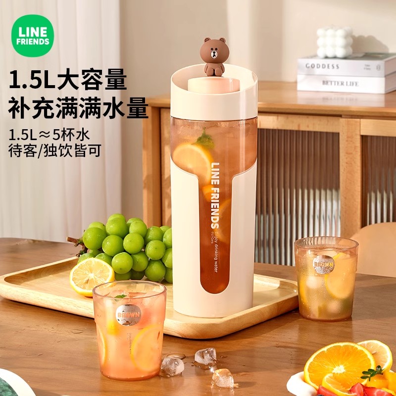 LINE FRIENDS大容量冷水壶家用泡茶杯茶水分离