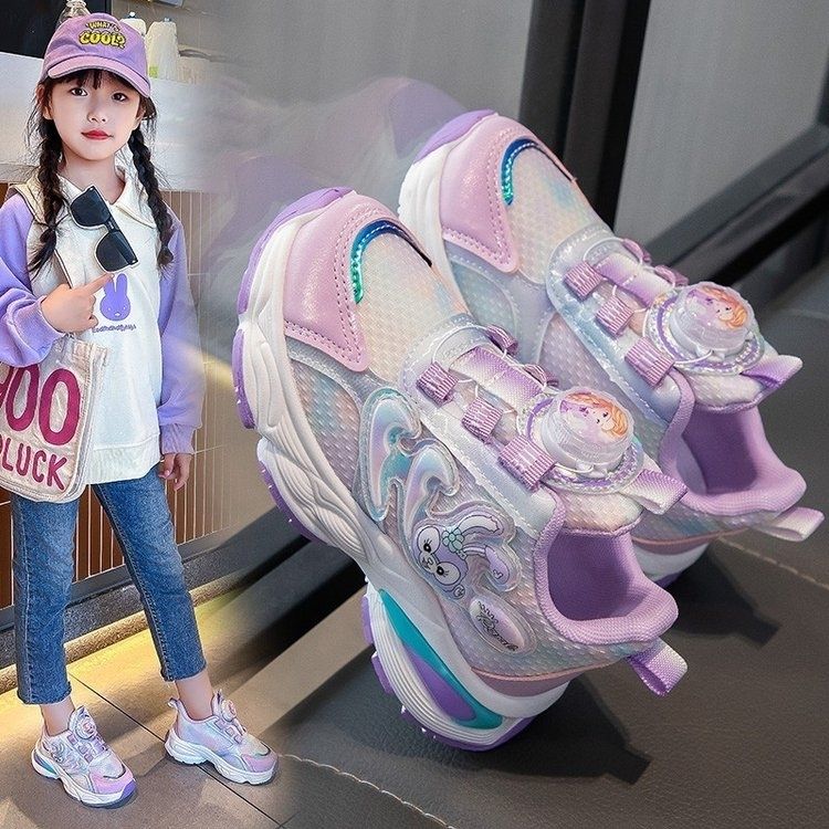 【冬季大促】女童运动鞋2023春秋新款儿童透气网面跑步鞋小女孩软