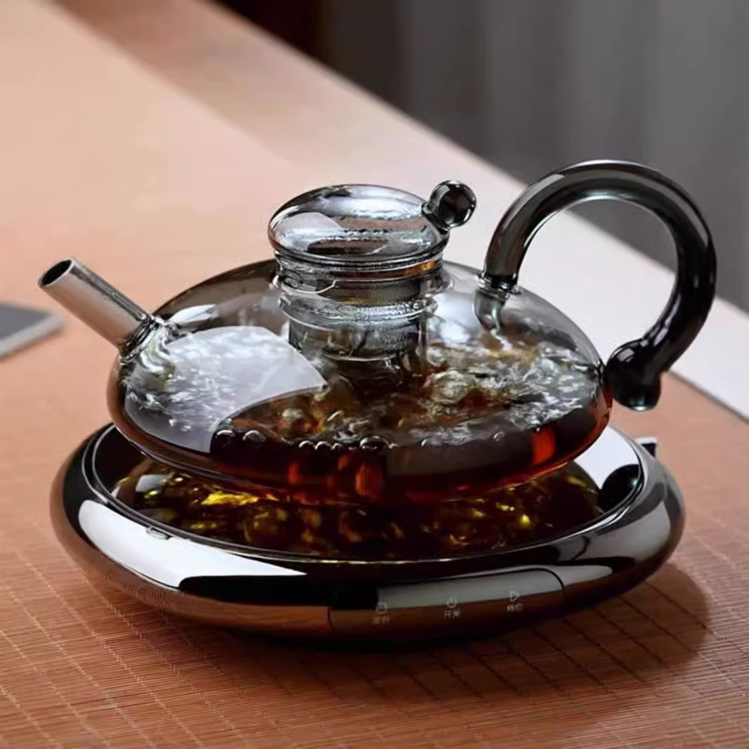 新款加厚煮茶壶家用高端玻璃鼠尾壶煮茶器家用日式泡茶壶耐高温