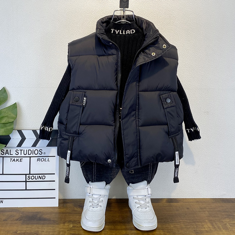 男童秋冬装手塞棉马甲儿童外穿背心保暖马夹冬季加厚坎肩小孩上衣