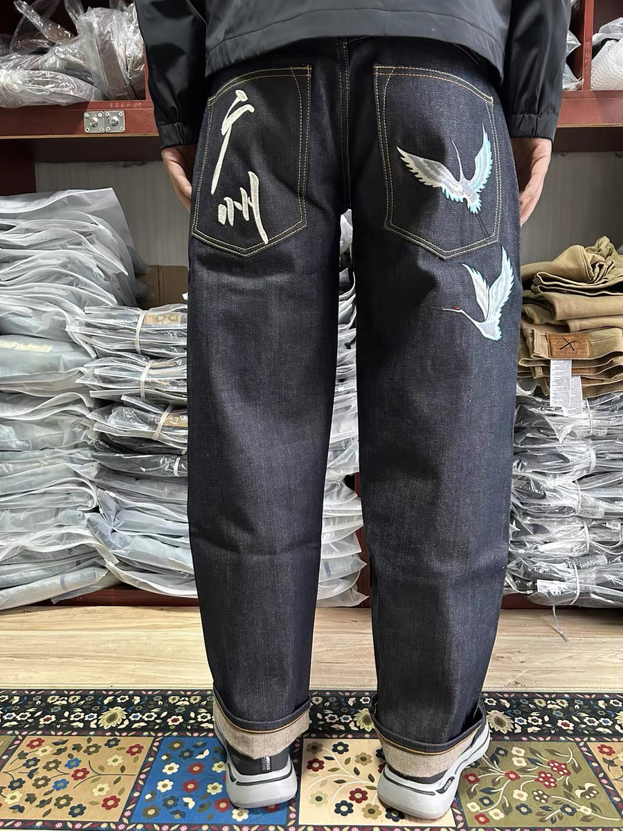 FDMTD CLASSIC FIT仙鹤原牛未脱缰赤耳丹宁合体直筒男牛仔裤