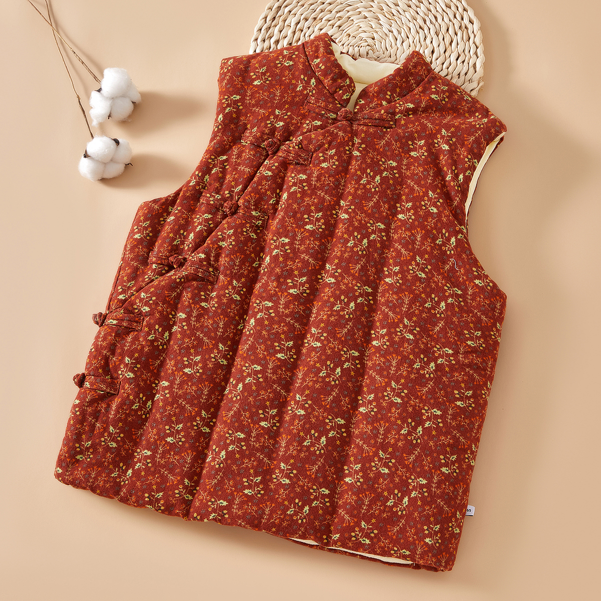 成人女士纯棉花秋冬季马甲中式风格棉背心坎肩居家内外穿保暖马夹