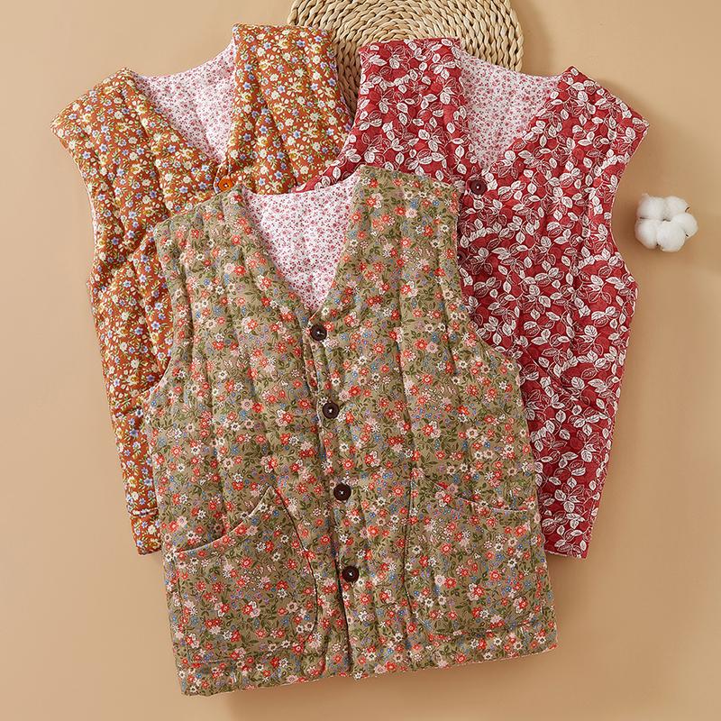 成人纯棉花手工马甲秋冬季女士加厚保暖内胆居家内外穿棉背心马夹