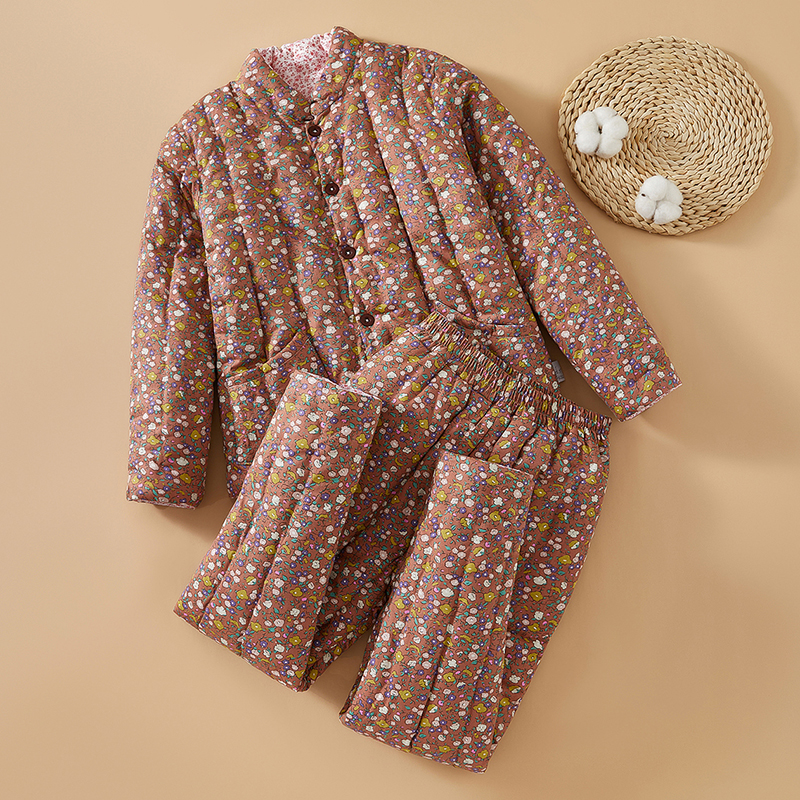 女士棉花手工棉衣成人加厚保暖棉袄高腰棉裤套装大人冬季外穿衣服