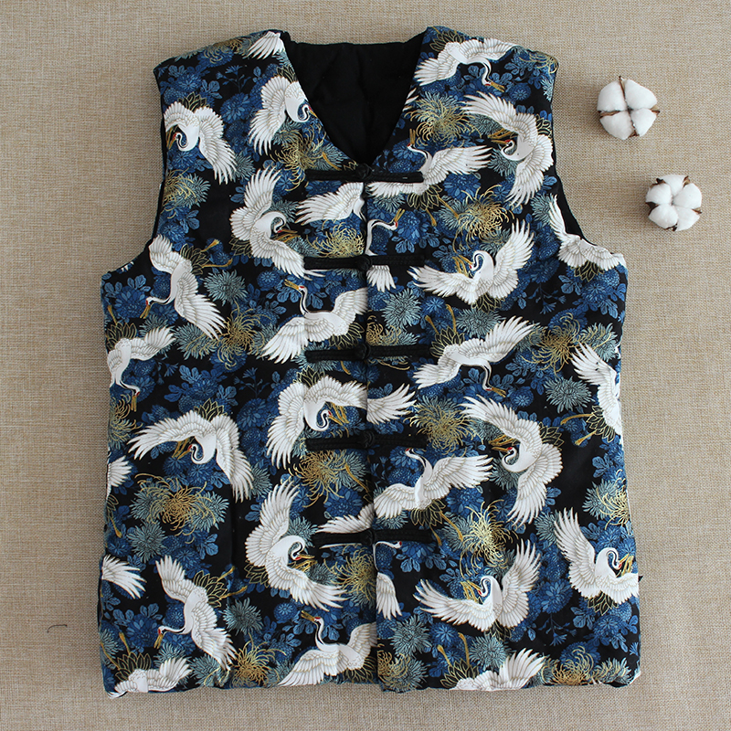 男士纯棉民族风手工棉花马甲成人大人秋冬季加厚保暖坎肩居家背心
