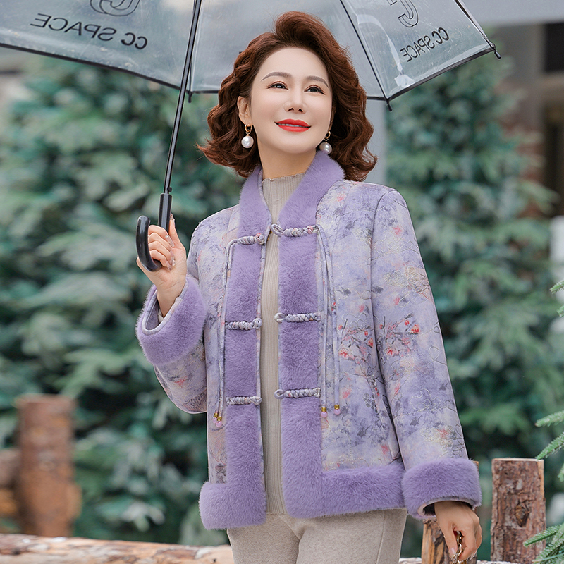 836新款中年妈妈棉衣短款小个子洋气冬季棉服外套时尚中老年女装