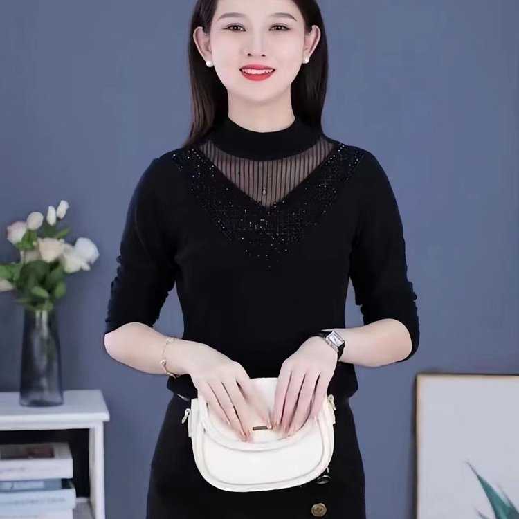 加绒加厚修身显瘦打底衫半高领百搭上衣气质长袖冬季女士保暖衣服