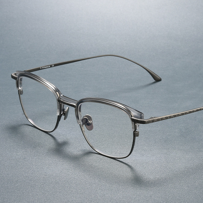玖鹏（IXPOEN）【设计师手作系列】纯钛超轻男士云纹定制近视眼镜