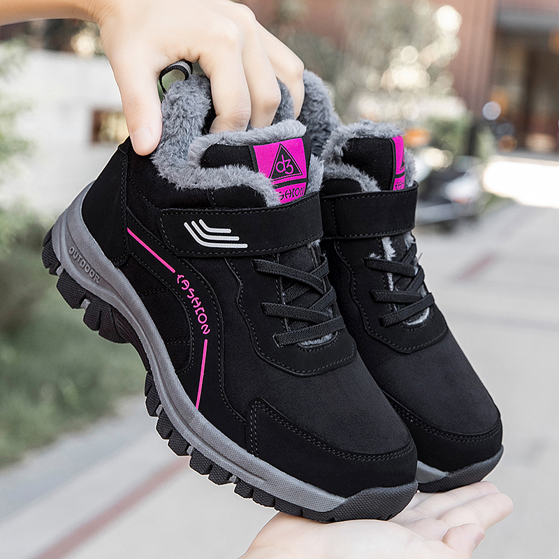 足力健中老年健步鞋正品防滑老人鞋加绒加厚保暖妈妈鞋老年运动鞋