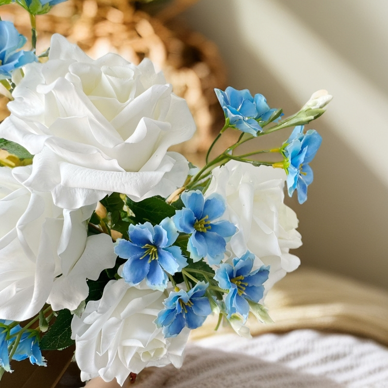 【碎冰蓝】仿真花束家居装饰