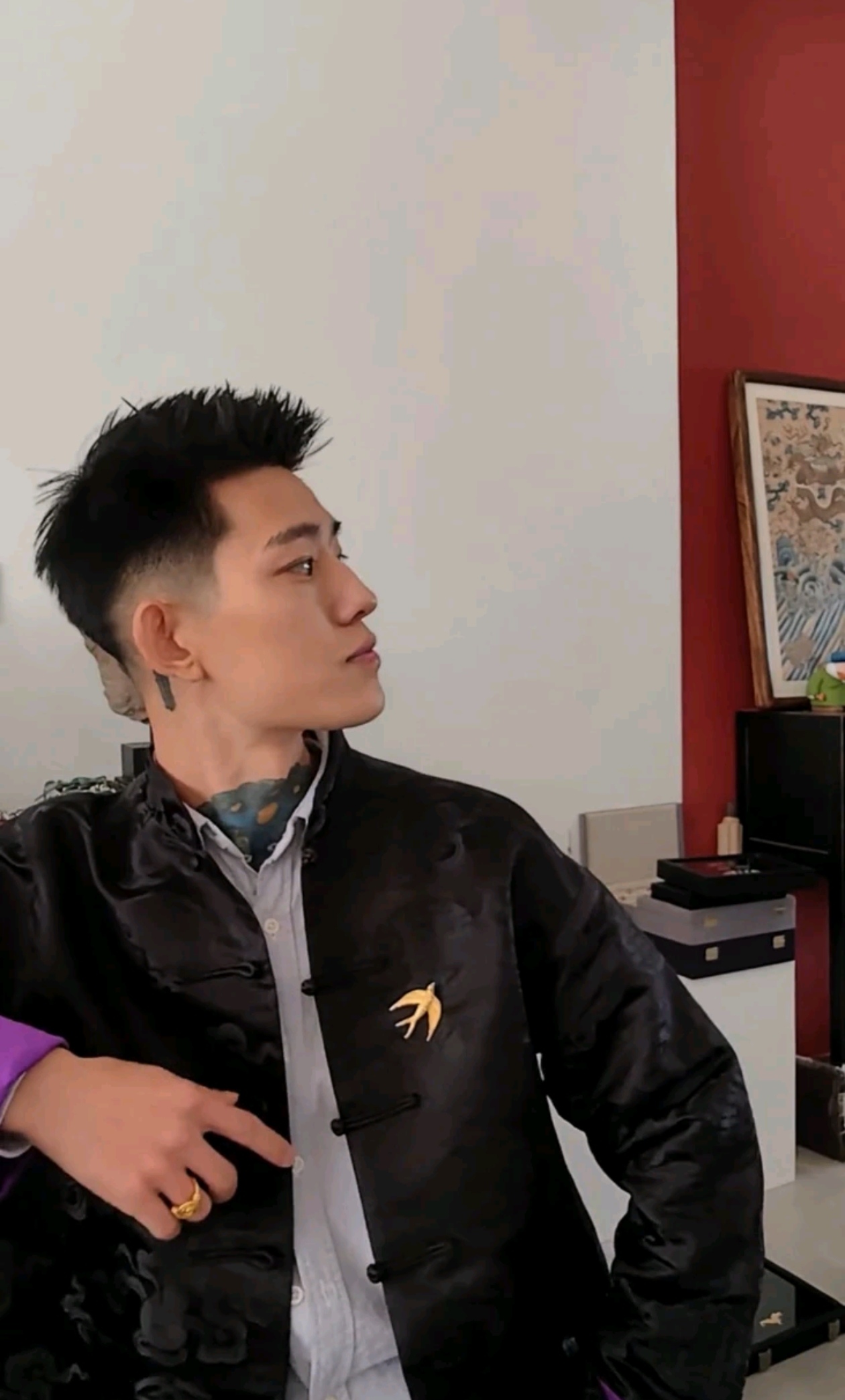 山水一色 唐装 暗纹八仙