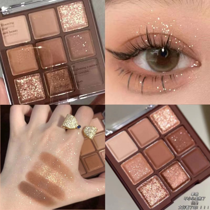 MGL大地色眼影盘网红爆款水泥盘防水不掉色哑光修容细闪学生平价1