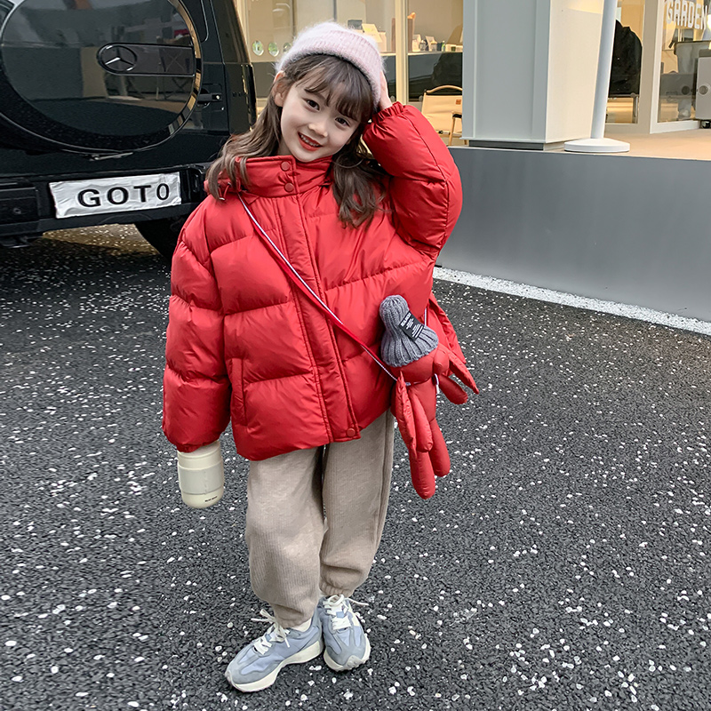 巴拉巴拉童年巴拉巴拉童年女童棉服加厚冬装2023新款洋气儿童面包