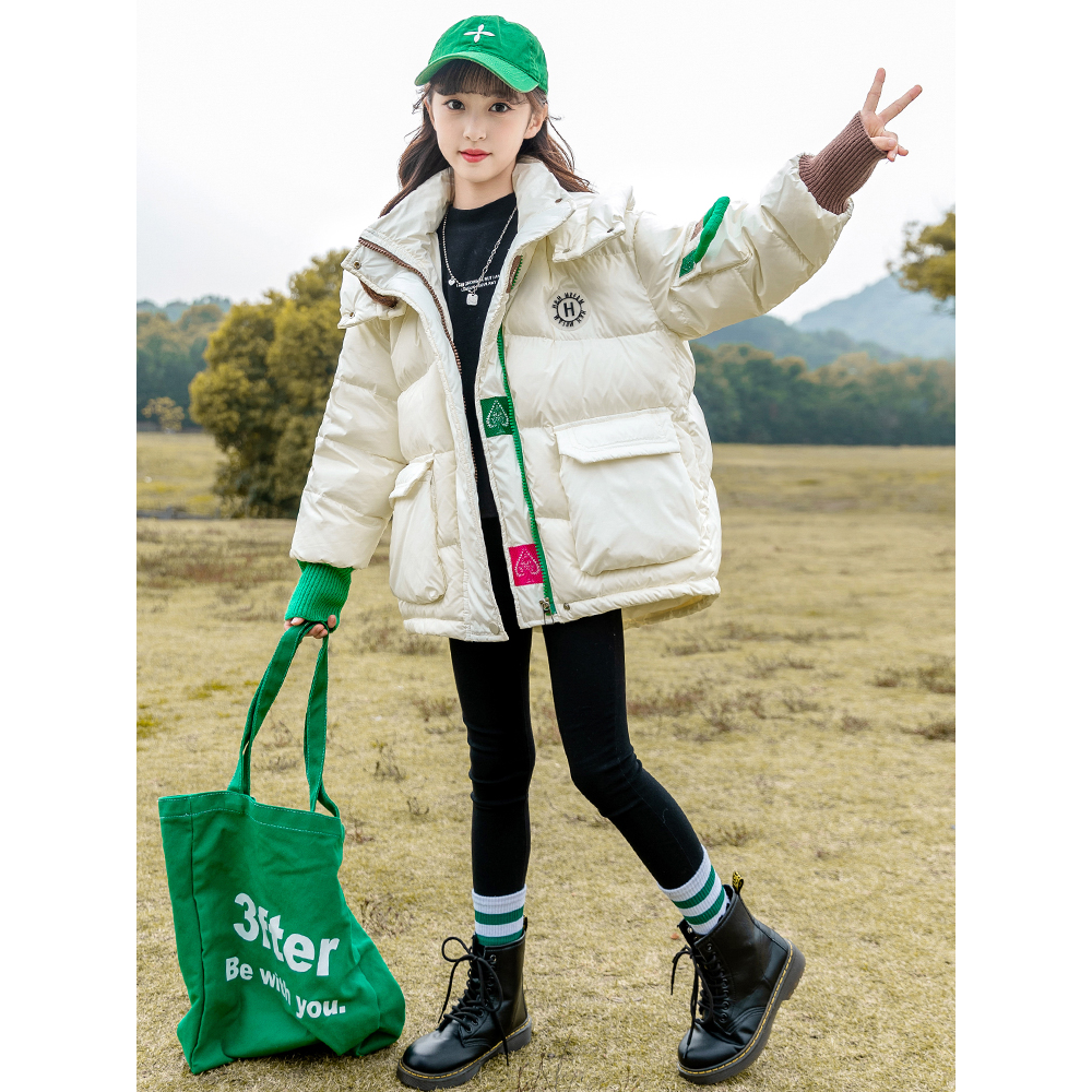 巴拉巴拉童年女童冬季羽绒服2023新款冬装女孩中长款洋气加厚中大